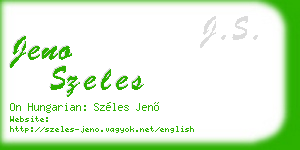 jeno szeles business card
